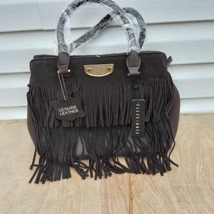 LEATHER FRINGE HANDBAG